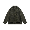 Unisex Jacket Vintage Multi-Pocket Workwear Jacket Top Baggy Coat