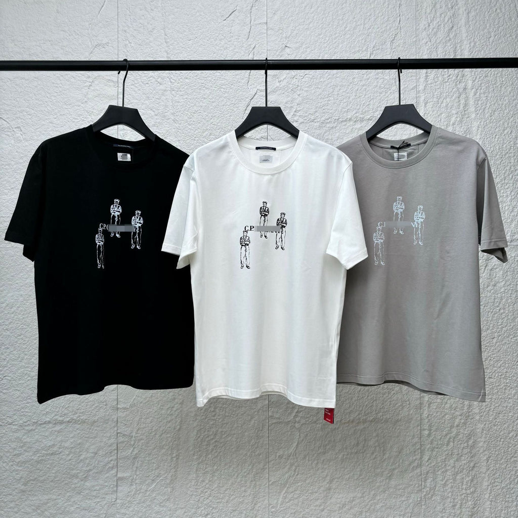 Cp Company T Shirts Printed Casual Crew Neck Short Sleeves