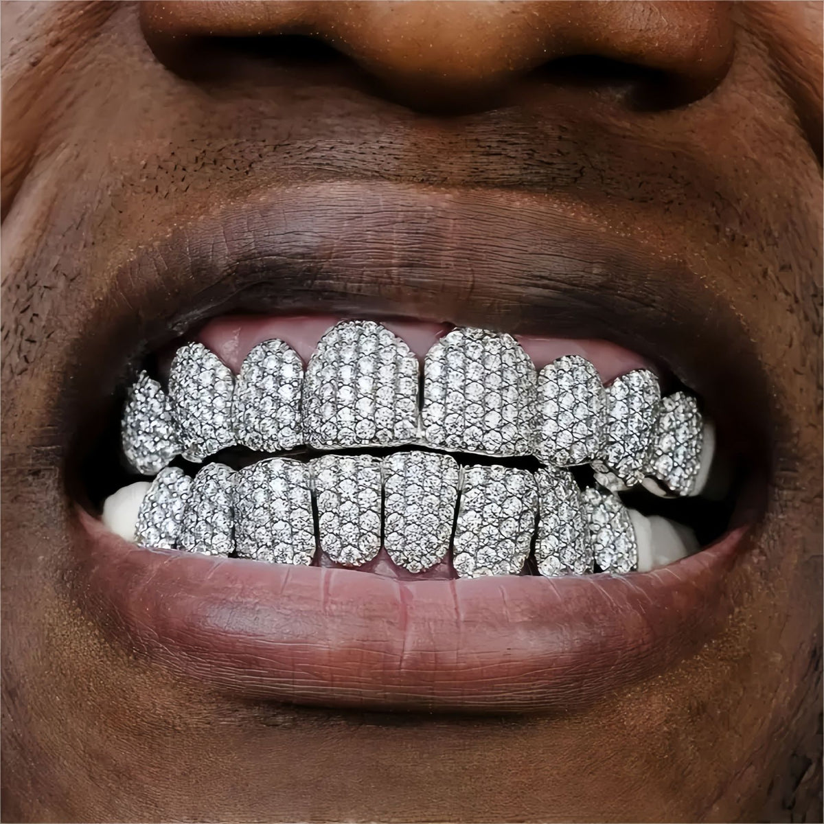 Grillz Hip-Hop Rock Halloween Cross-border Hip-Hop Braces Accessories 18K Real Gold Electroplated Copper Zirconium Teeth Accessories Exaggerated Rap Props Braces Accessories