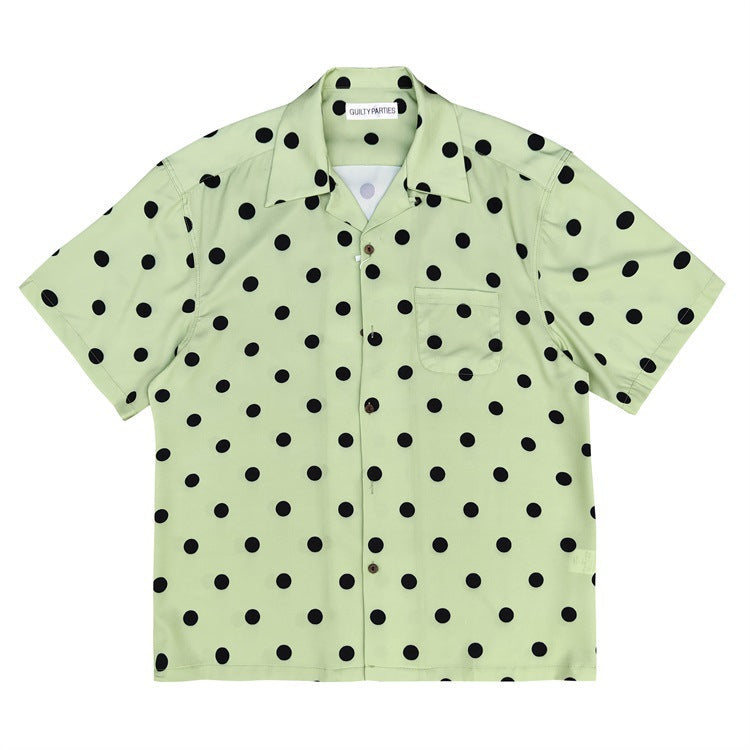 GUILTYPARTIES TIGER Shirts 24ss polka dot glass ball rayon Hawaiian casual short-sleeved shirt
