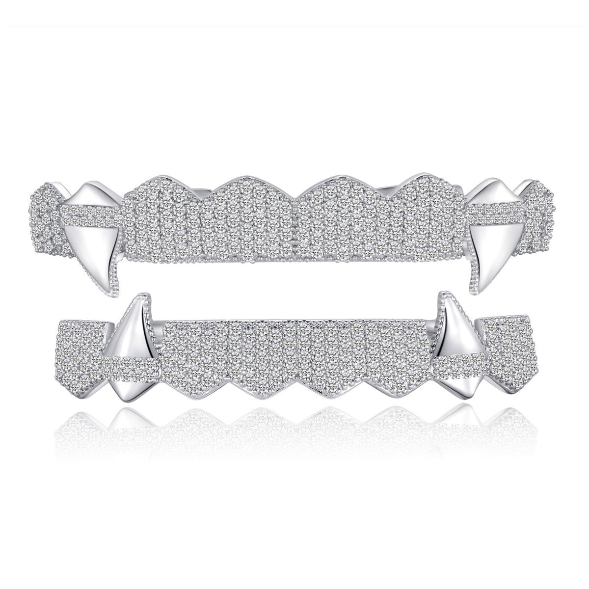Grillz Hip-Hop Rock Hip Hop Jewelry Full Diamond Hip Hop Pointed Mouth Braces Hiphop Braces Jewelry