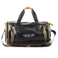 Leather duffel bag shoulder travel bag sports bag messenger bag fitness bag women's hand training bag contrasting color bag