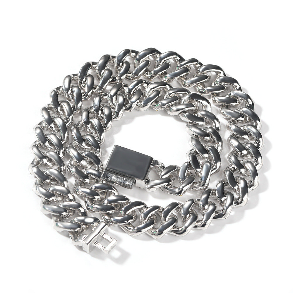 Bracelet Cuban Chain Necklace Alloy Full Diamond Hip Hop Rap St. Valentine's Spectrum