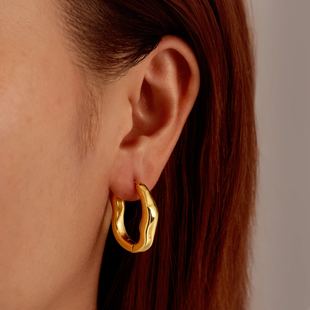 Retro simple irregular elegant versatile temperament female ear buckle
