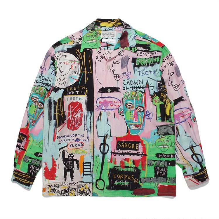GUILTYPARTIES TIGER Long sleeved shirt Heaven Tokyo Basquiat joint long-sleeved shirt men and women