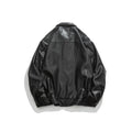 Unisex Jacket Vintage PU Leather Jacket Men's Loose Lapels Faux Leather Jacket