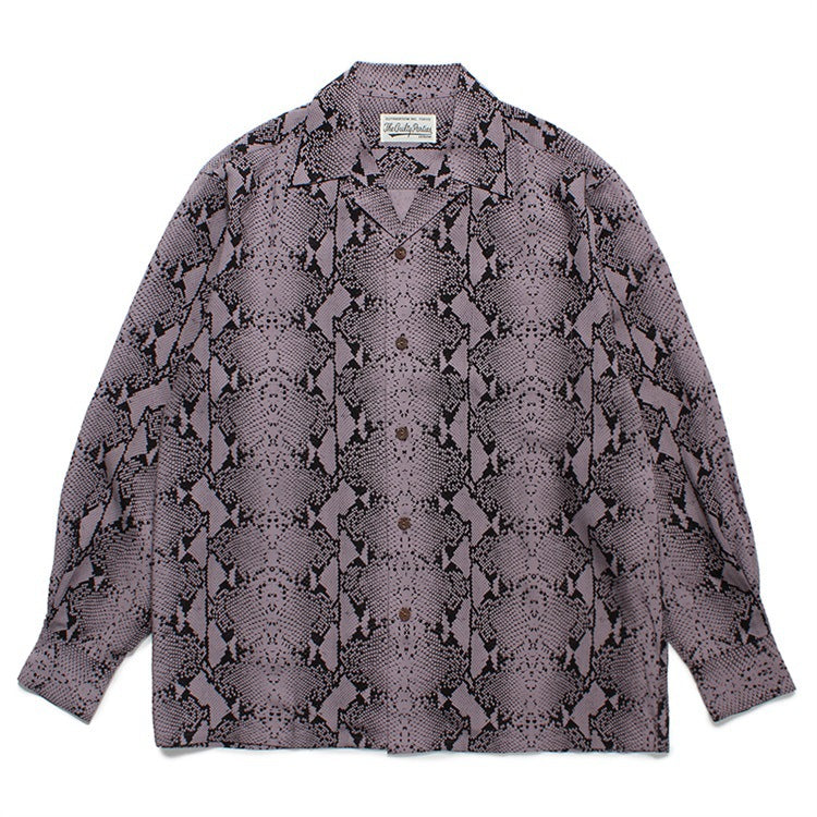 GUILTYPARTIES TIGER Long sleeved shirt Heaven, snake rayon Hawaiian long-sleeved shirt men