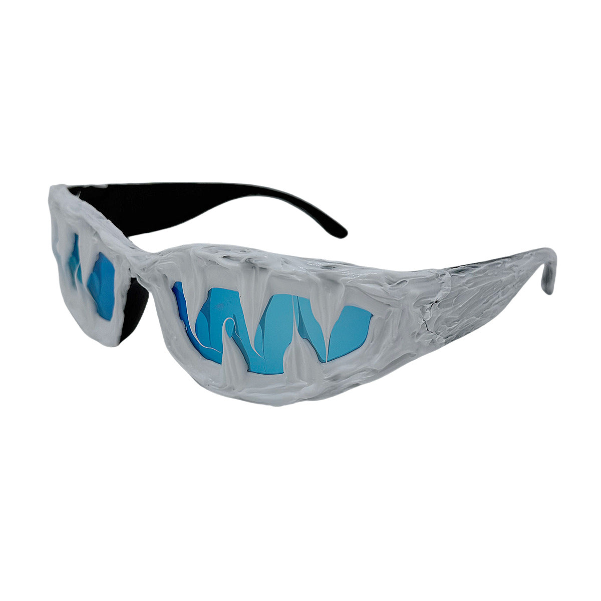 Trendy punk glasses shark teeth