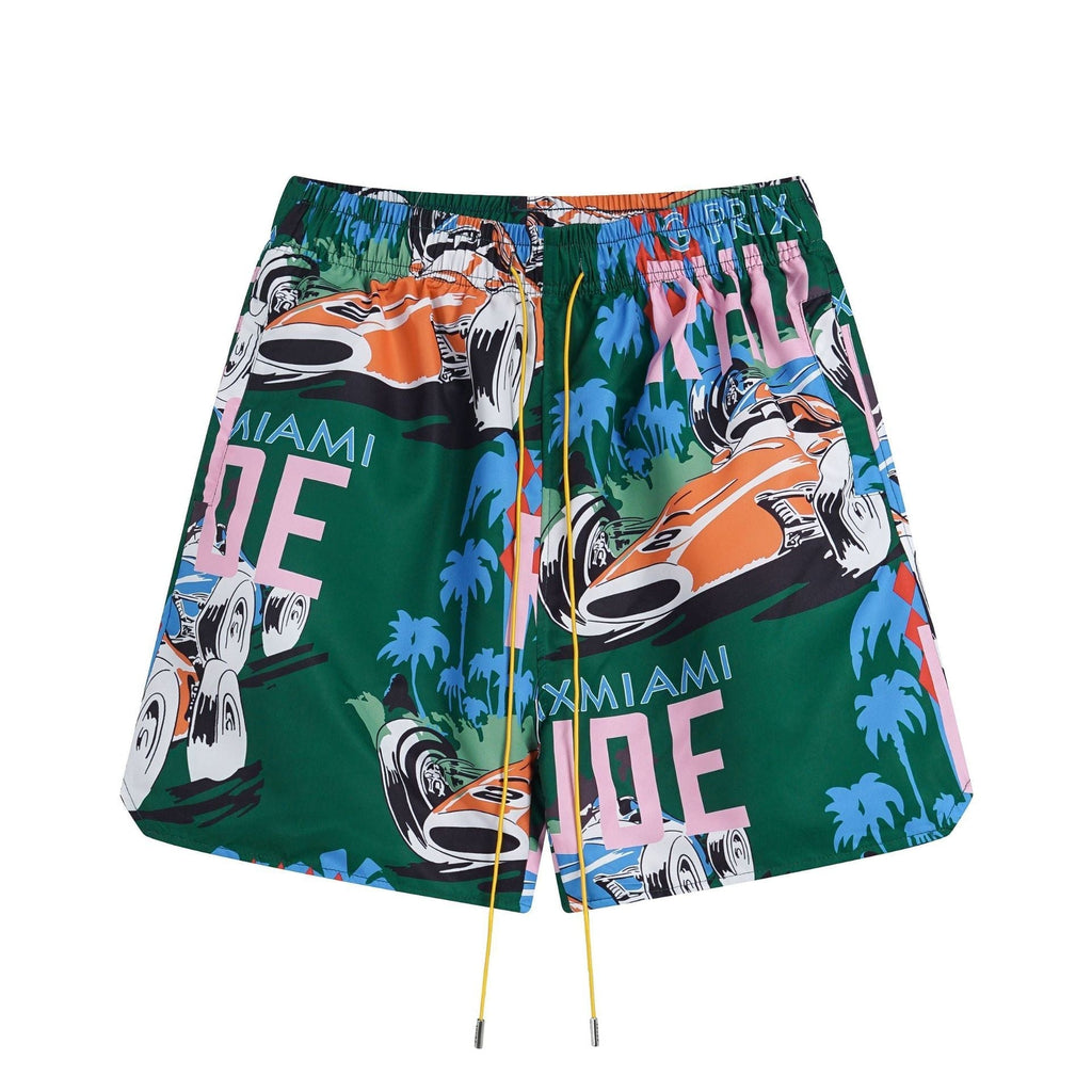 Rhude T Shirt Racing Letter Logo Casual Short Sleeve Shirt, Shorts