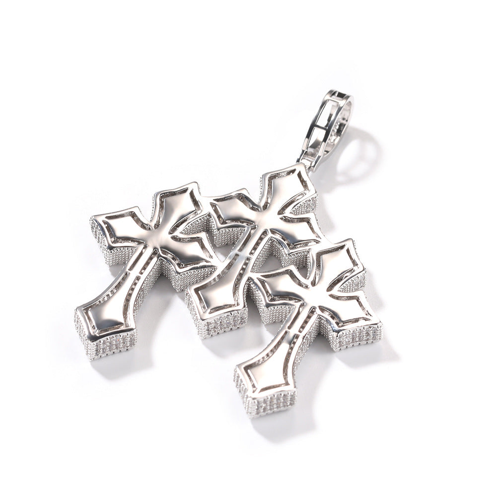 Jewelry Vintage Cross Pendant Fashion Copper Ladder Square Zirconium Crosses Royalty Spectrum