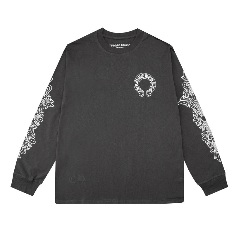 CHH  Heart Long Sleeve Shirt Unisex Fashion Loose Long Sleeve Shirt