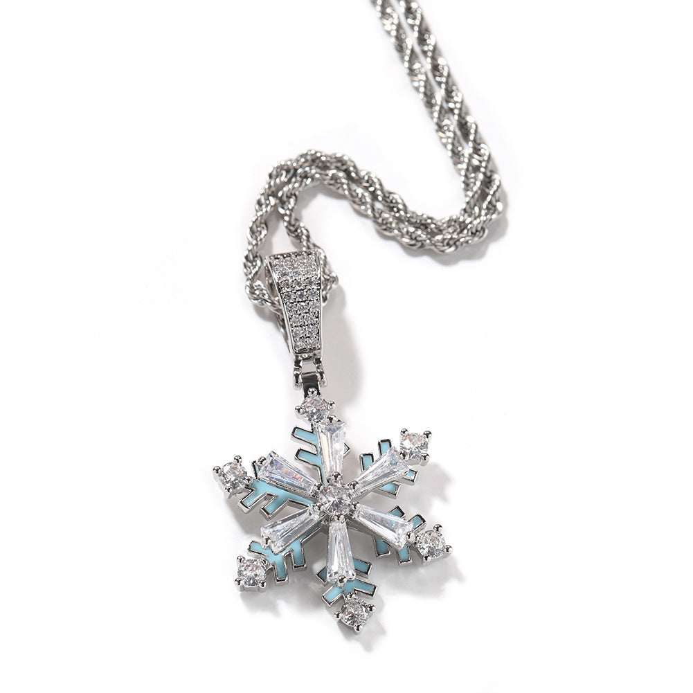 Jewelry Winter Rotating Snowflake Luminous Nightclub Versatile Jewelry St. Valentine's Spectrum Royalty Night light
