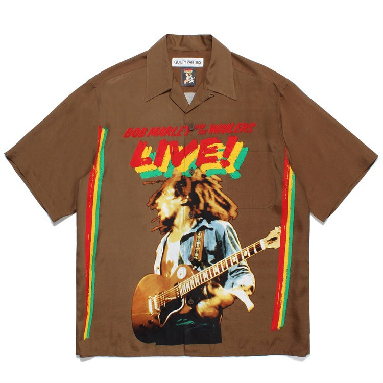 GUILTYPARTIES TIGER Shirts 23SS BOB MARLEY Hawaiian Short Sleeve Shirt