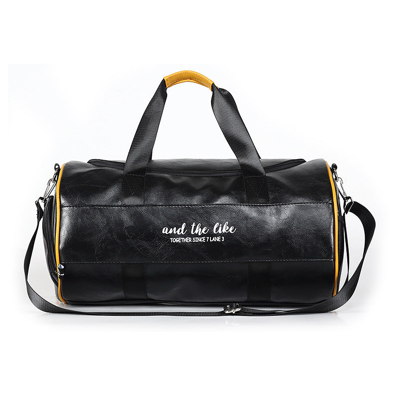 Leather duffel bag travel bag shoulder messenger bag sports bag wet and dry separation men's fitness bag women's hand
