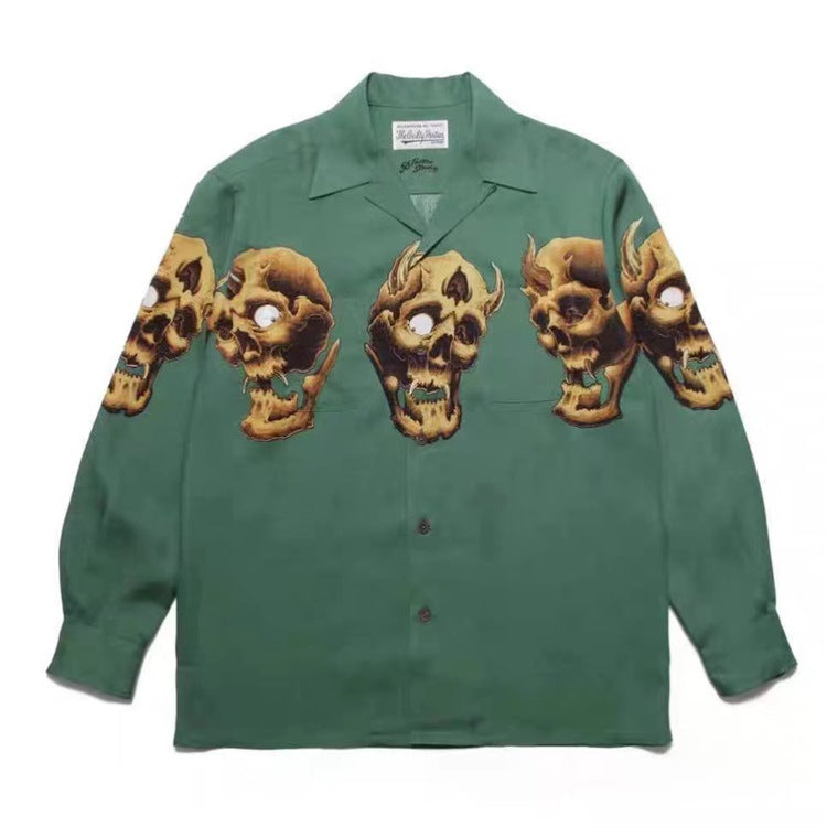 GUILTYPARTIES TIGER Long sleeved shirt 56TATTOO STUDIO Skull Hawaiian long-sleeved shirt for men and women