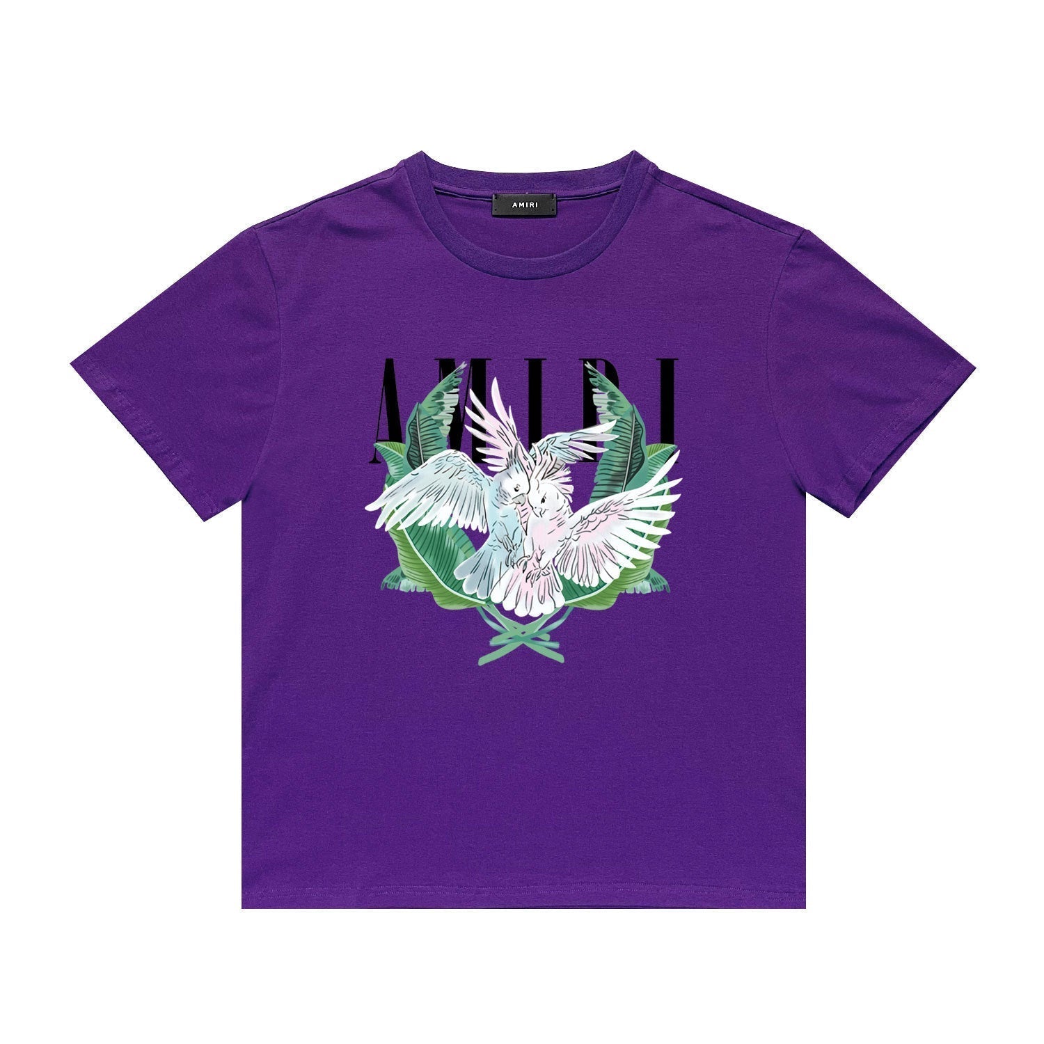 Amiri T Shirt Color Parrot Printing Casual Hip Hop Short Sleeve T-shirt