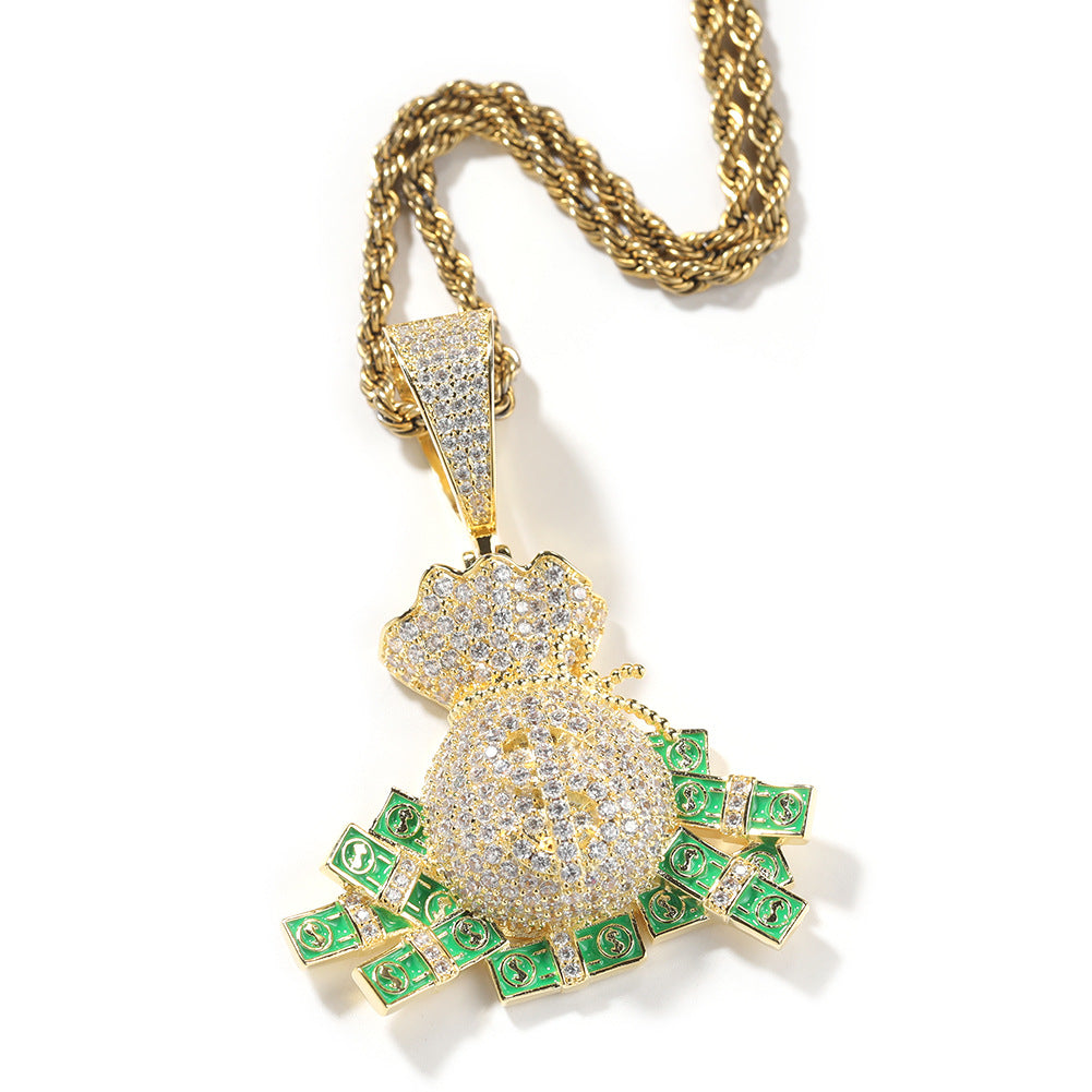 Jewelry Zircon Pendant Hip Hop Fashion Necklace St. Valentine's rapper Spectrum