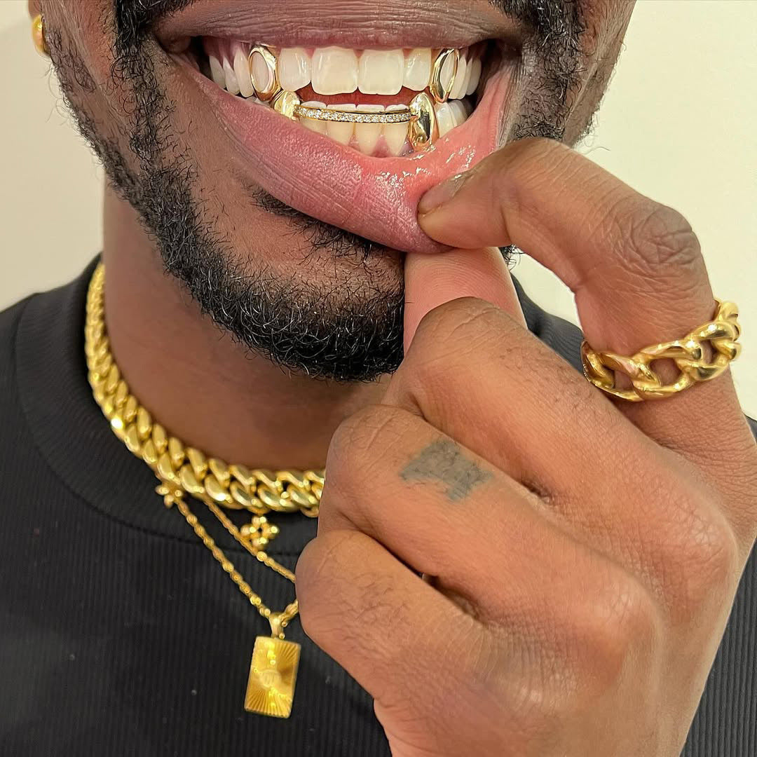 Grillz Hip-Hop Rock Hip Hop Zirconium Trim Braces TeethGrillz Real Gold Plated Braces