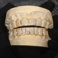 Grillz Hip-Hop Rock Halloween Cross-border Hip-Hop Braces Accessories 18K Real Gold Electroplated Copper Zirconium Teeth Accessories Exaggerated Rap Props Braces Accessories