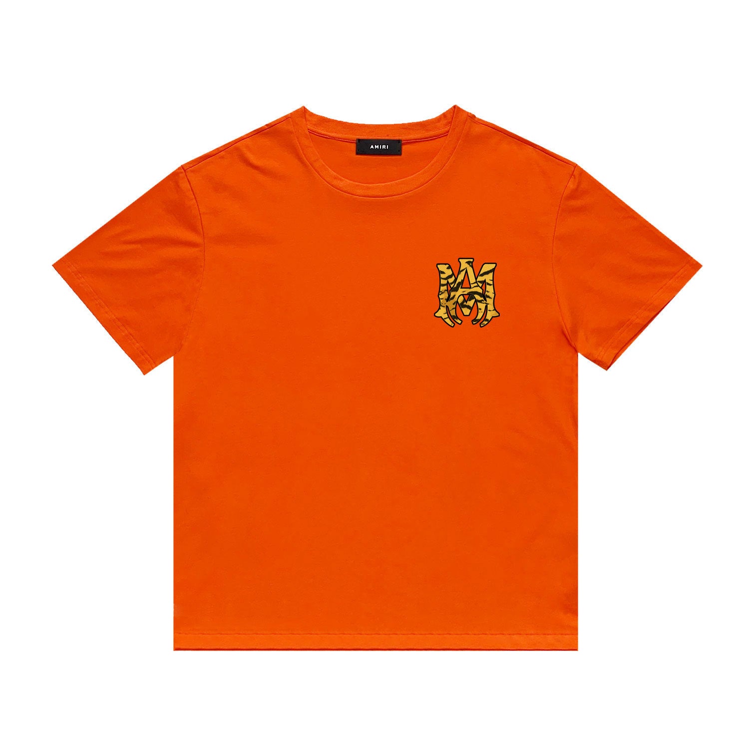 Amiri T Shirt Tiger Pattern Letter Print Casual round Neck Short Sleeve T-shirt