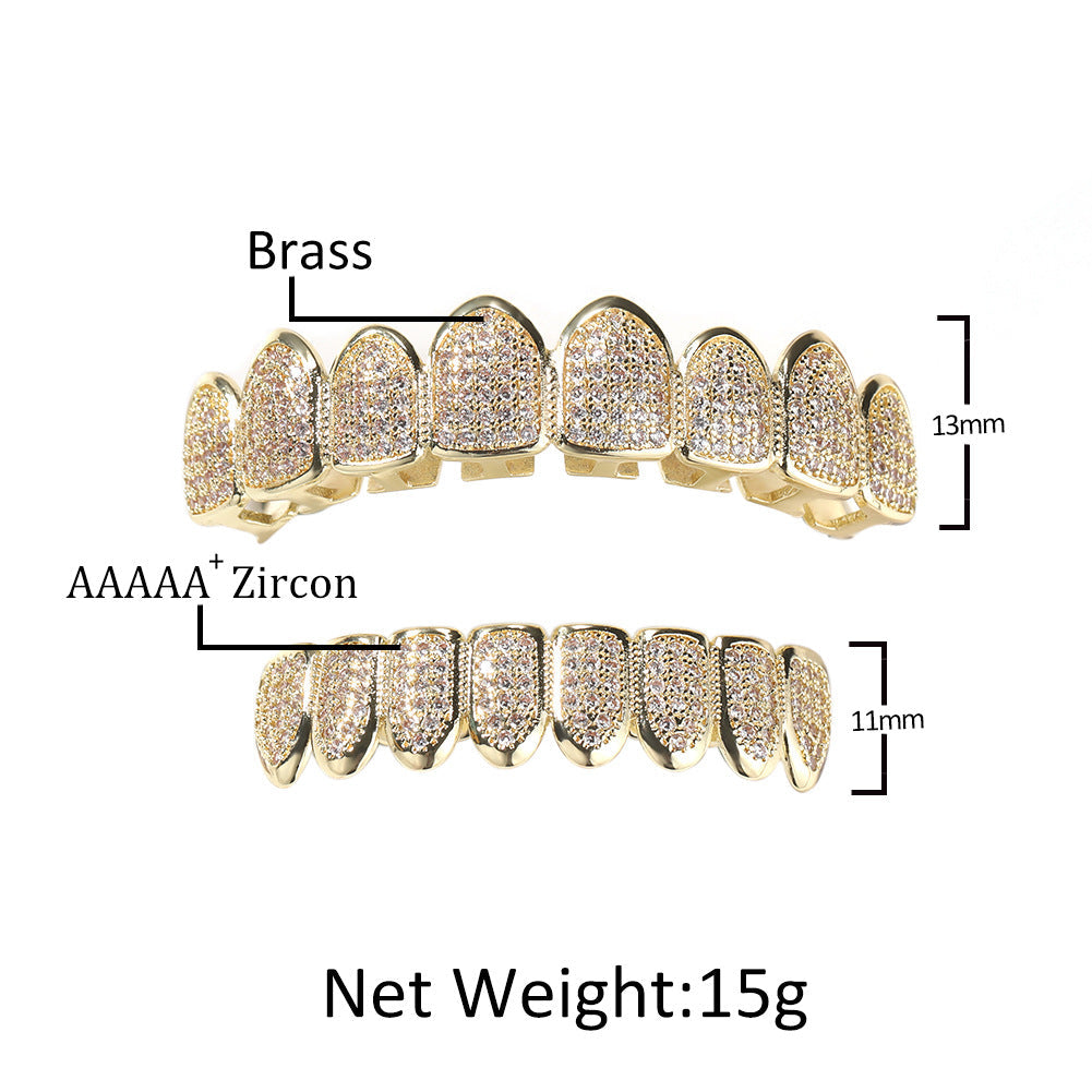 Grillz 8-tooth zircon braces Hiphop Grillz Spectrum