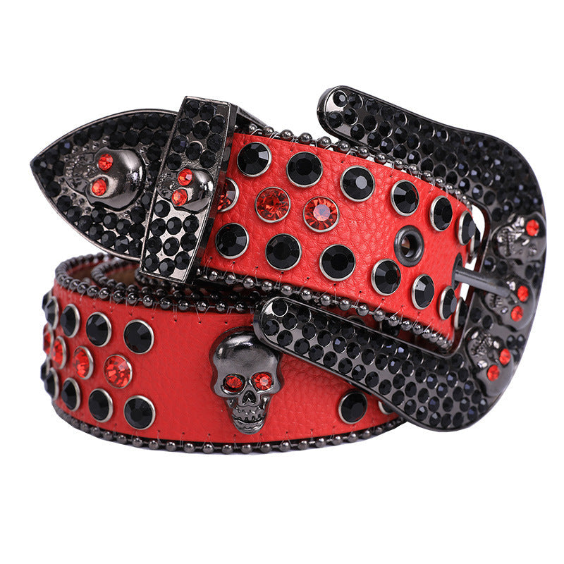 Hip-hop punk rhinestone belt skull stylish belt
