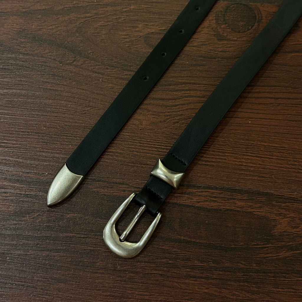 American vintage-style leather belt Cleanfit style belt Simple metal pin hand belt Casual commuter men and women