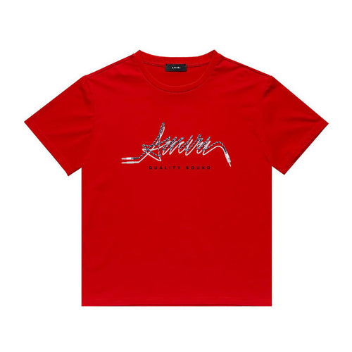 Amiri T Shirt Printed Casual Hip Hop round Neck Short Sleeve T-shirt