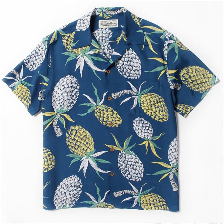 GUILTYPARTIES TIGER Shirts 18SS Heaven Tokyo, covered in pineapple skull Hawaiian short-sleeved shirt