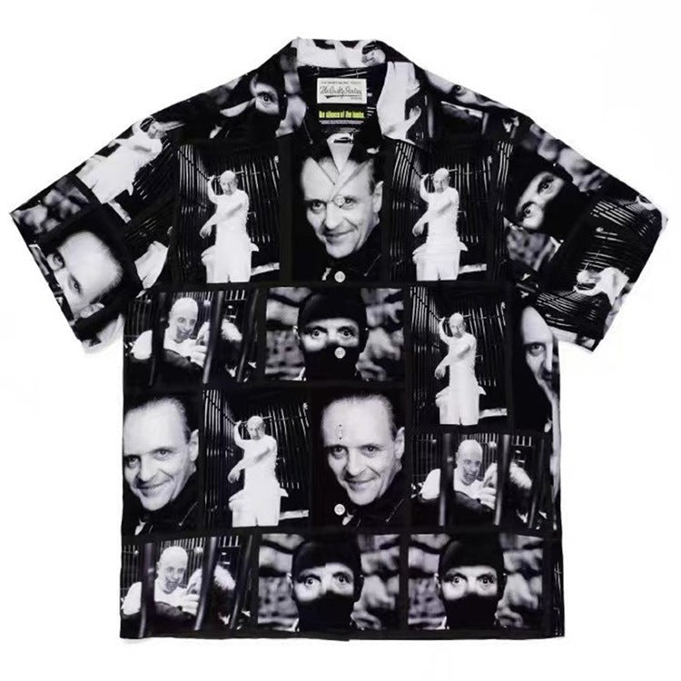GUILTYPARTIES TIGER Shirts Basquiat graffiti Hawaiian short-sleeved flower shirt for men and women