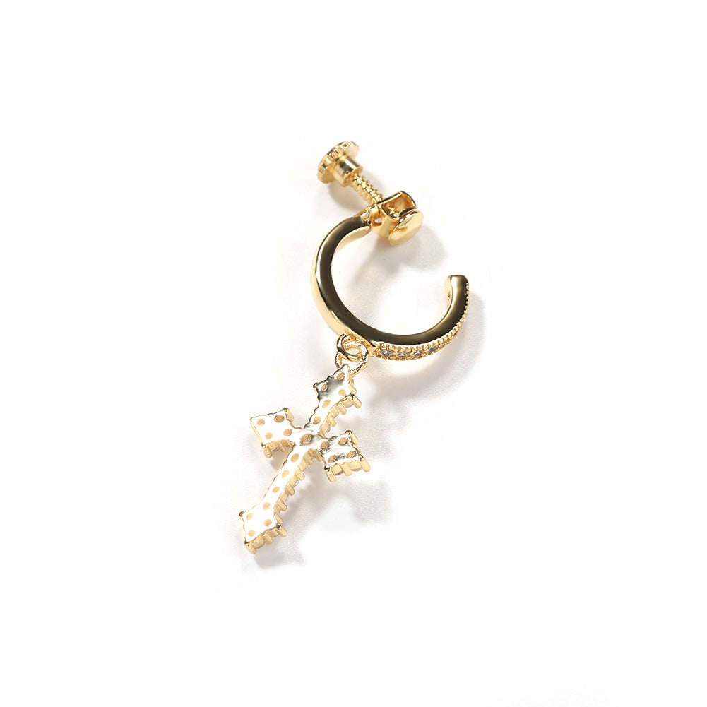 Earrings Spiral Buckle Cross Earrings