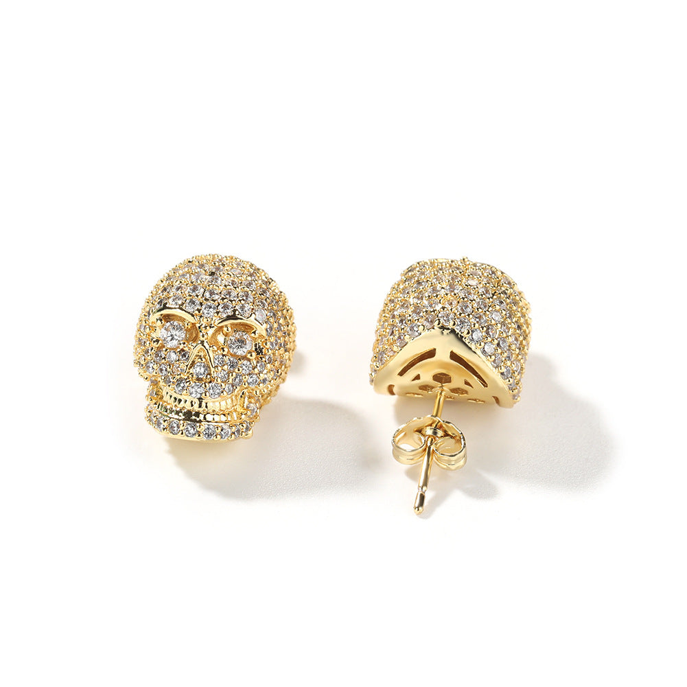 Earrings Zircon Skull Earrings Skull Spectrum