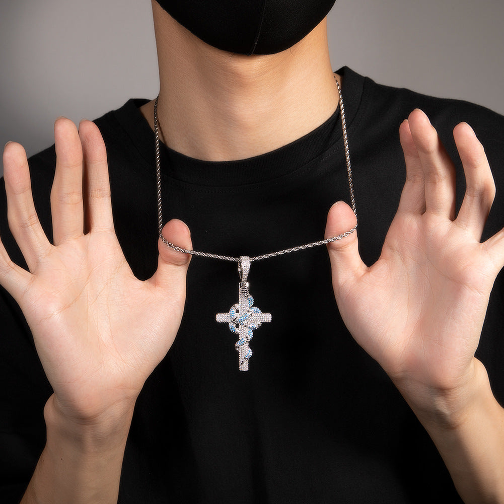 Jewelry Colored Serpentine Cross Pendant Vintage Crosses Spectrum