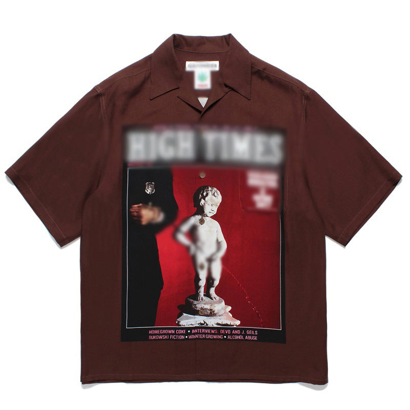 GUILTYPARTIES TIGER Shirts High Times Original Poster Lick Mama Hawaiian Short Sleeve Shirt