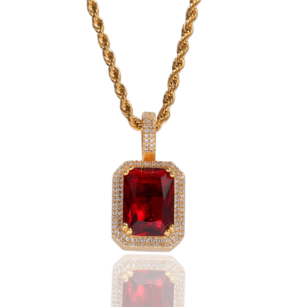 Jewelry Mocha Fluorescent Gemstone Pendant Necklace ins Spectrum St. Valentine's Royalty