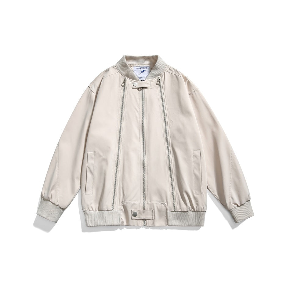 Unisex Jacket Vintage Baseball Uniform Jacket Top Loose Spring and Autumn Coat