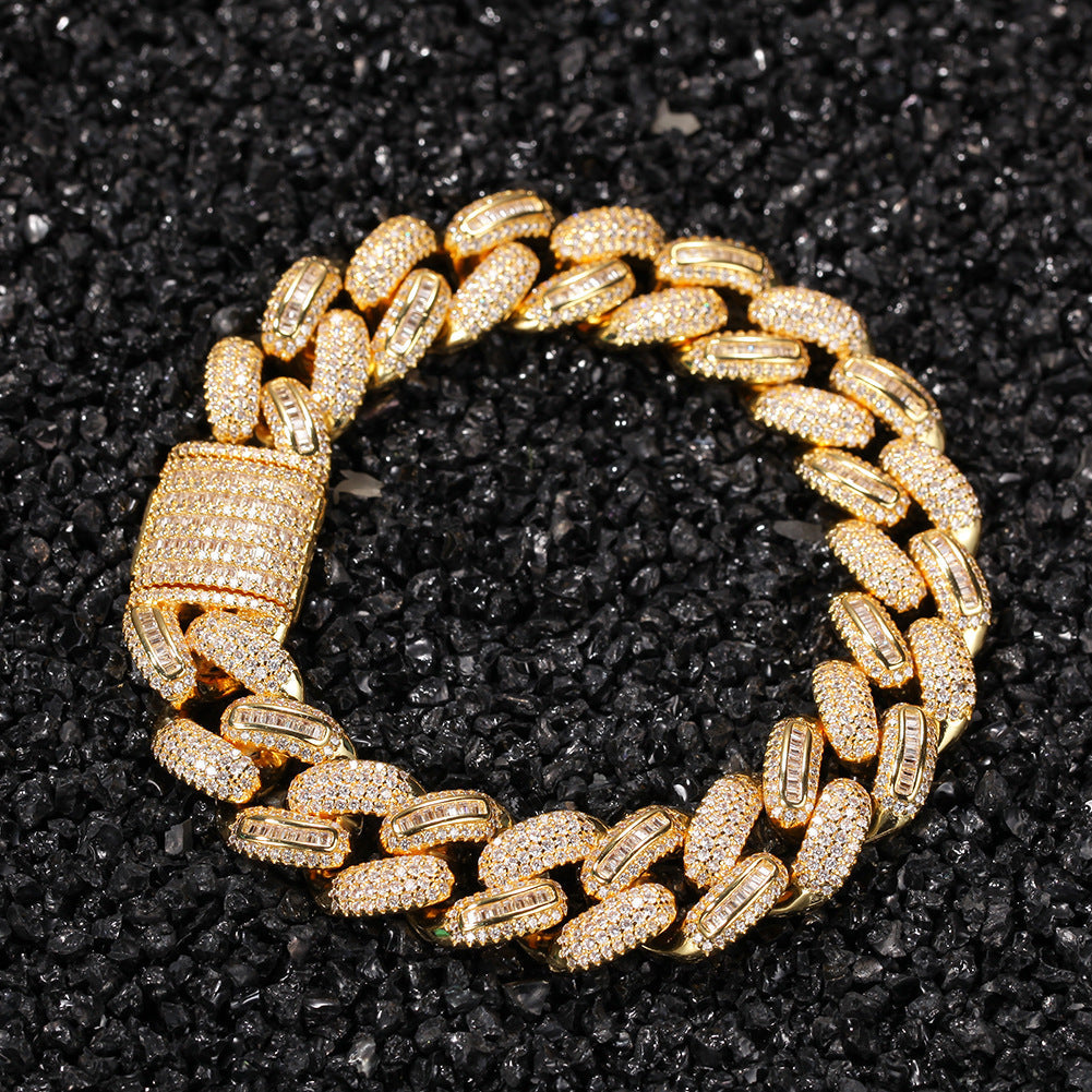 Bracelet Zircon Cuban Chain Bracelet Trendy Vintage Spectrum Jesus Pieces