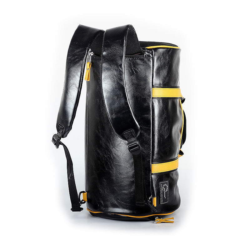 Leather duffel bag messenger bag travel bag wet and dry separation sports bag men's fitness bag backpack backpack