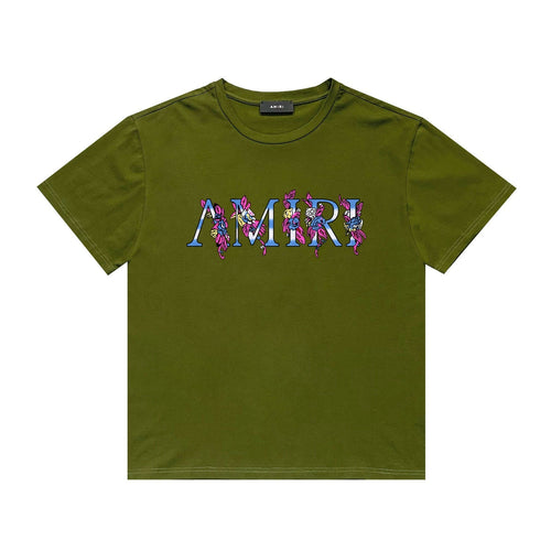 Amiri T Shirt Printed Casual Hip Hop round Neck Short Sleeve T-shirt