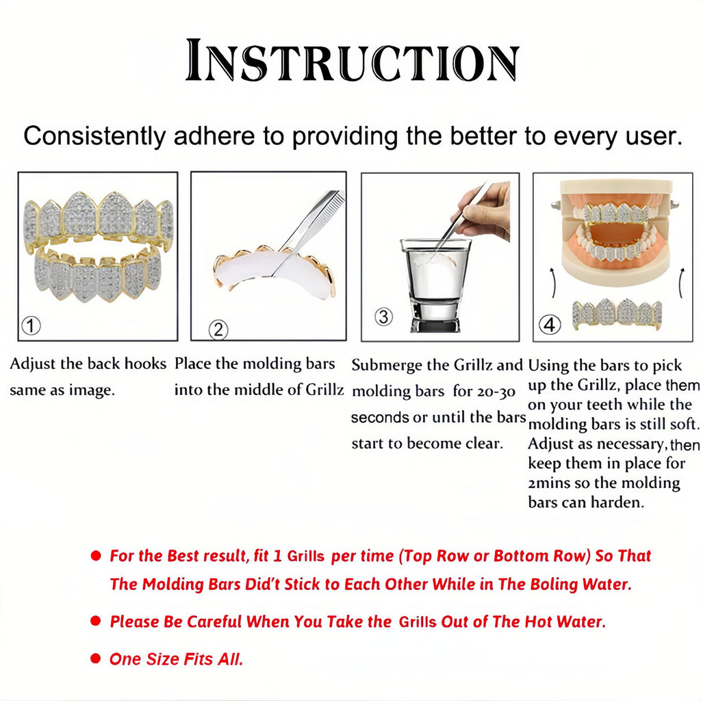 Grillz Hip-Hop Rock Hip-Hop Braces Real Gold Plated 8-tooth Micro-inlaid Love Full Diamond Cross-border HIPHOP Braces Halloween Hip-Hop Ornaments