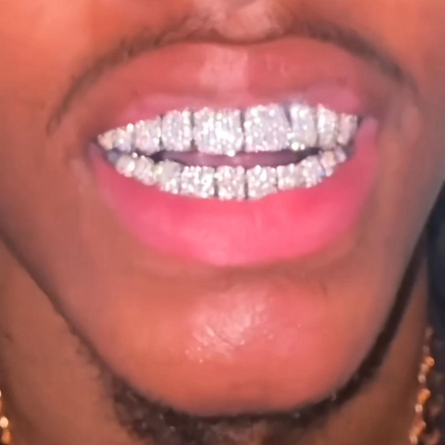 Grillz Hip-Hop Rock Hip Hop Braces Real Gold Plated 10-Tooth Microstudded Diamond HIPHOP Braces Halloween Hip Hop Ornament