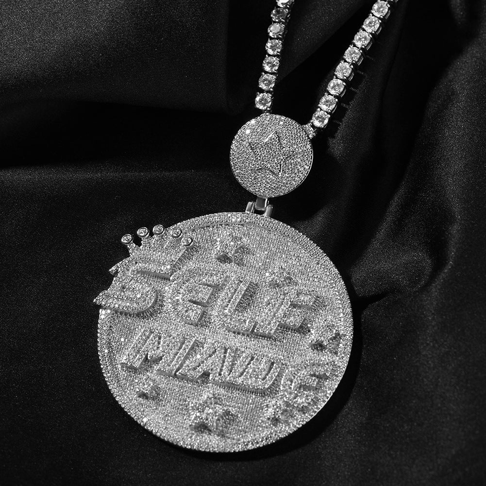 Jewelry selfmade letter pendant full diamond necklace Cannabis Word Up snowflake St. Valentine's Spectrum
