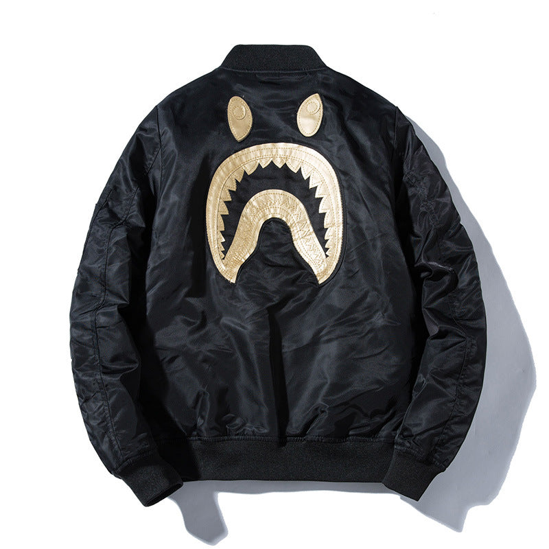 Mens Bomber Jacket MA-1 Winter Thickness available cotton-padded jacket sticker embroidered Air Force pilot couple baseball jersey