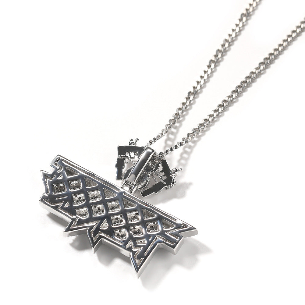 Jewelry Hip Hop Alphabet Copper Diamond Necklace Male Alphabet Pieces Spectrum St. Valentine's