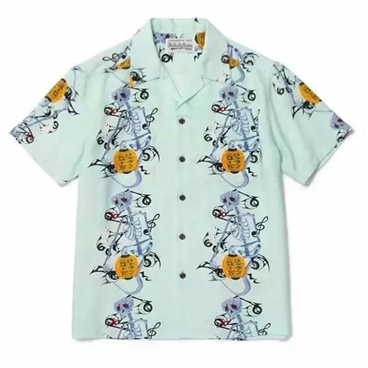 GUILTYPARTIES TIGER Shirts 18SS Heaven Tokyo, covered in pineapple skull Hawaiian short-sleeved shirt