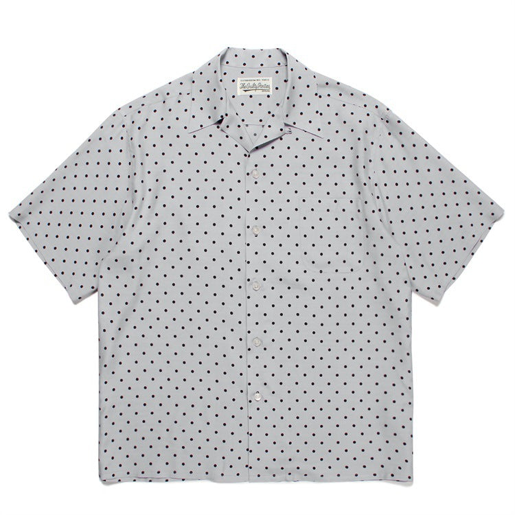 GUILTYPARTIES TIGER Shirts 23SS Striped Plaid Polka Dot Hawaiian Rayon Short Sleeve Shirt Men