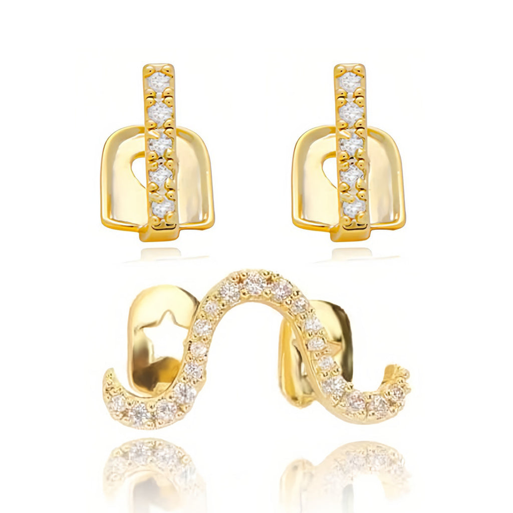 Grillz Hip-Hop Rock Hip Hop Zirconium Trim Braces TeethGrillz Real Gold Plating