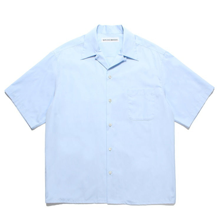 GUILTYPARTIES TIGER Shirts Solid Plain Casual Hawaiian Short Sleeve Rayon Shirt Men