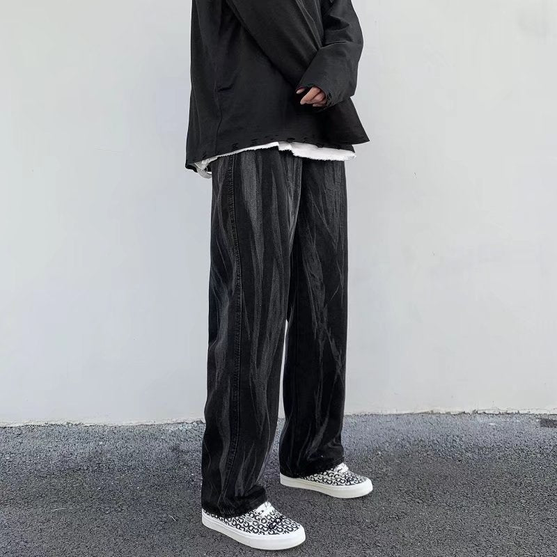 Men Jeans Hip Hop Tie-Dye Loose Wide-Leg Pants
