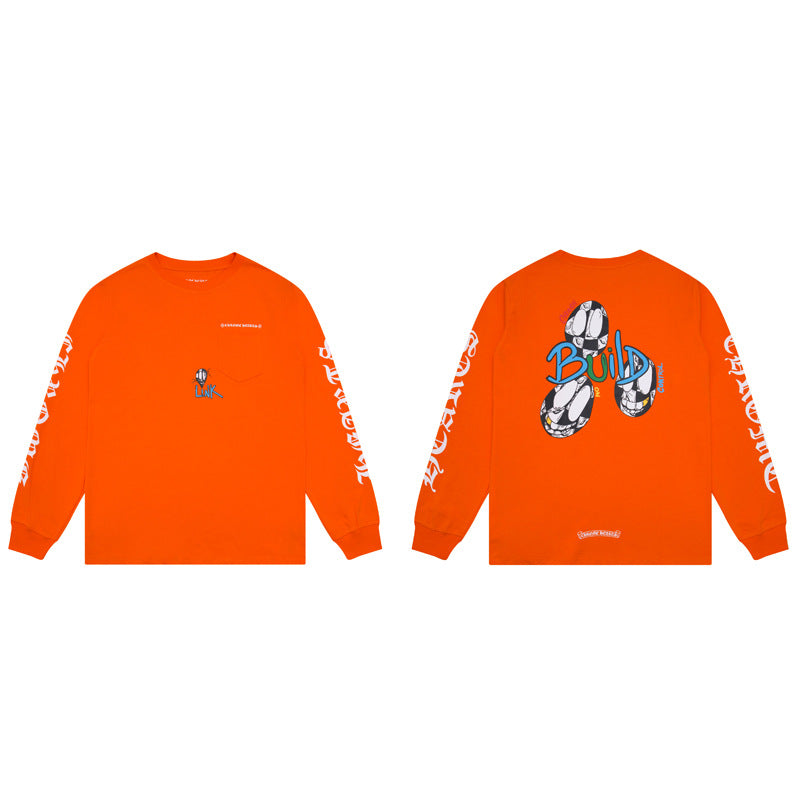CHH  Heart Long Sleeve Shirt Unisex Fashion Loose Long Sleeve Shirt